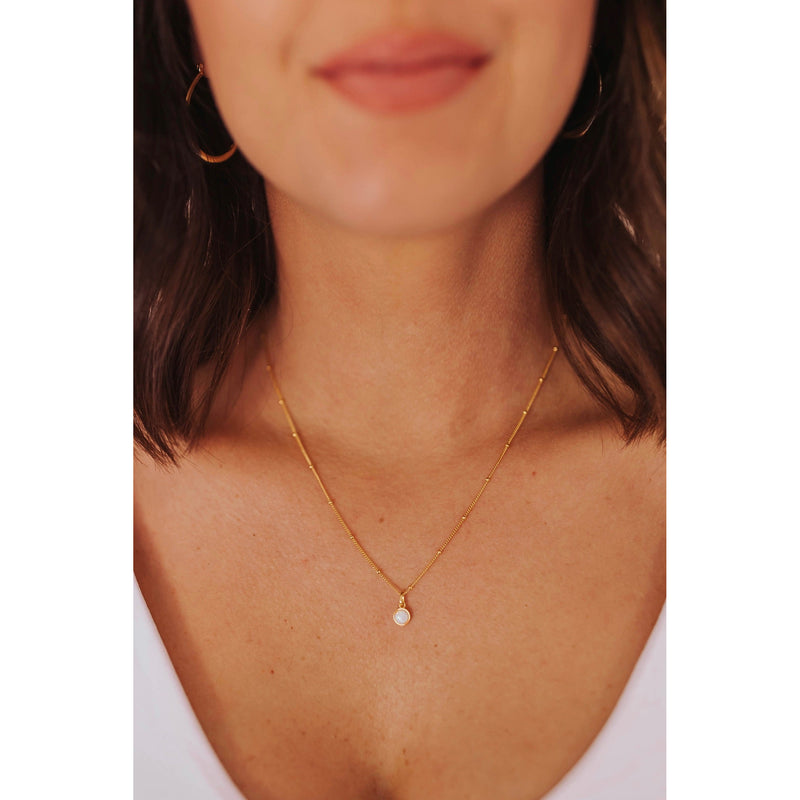 Deco Opal October Birthstone Necklace – EDGE of EMBER